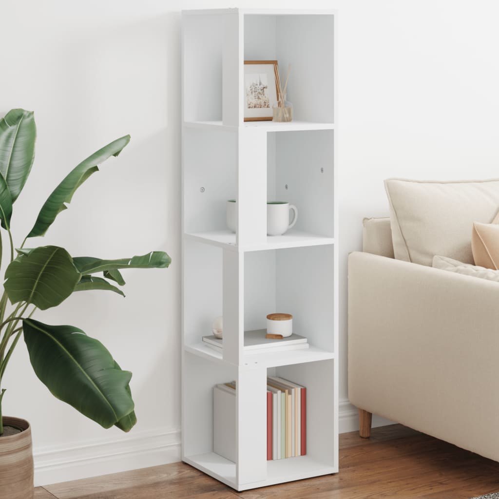 809035 vidaXL Corner Cabinet White 33x33x132 cm Engineered Wood