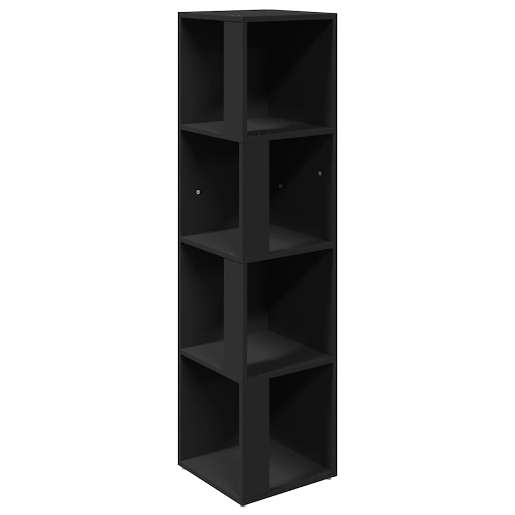809036 vidaXL Corner Cabinet Black 33x33x132 cm Engineered Wood