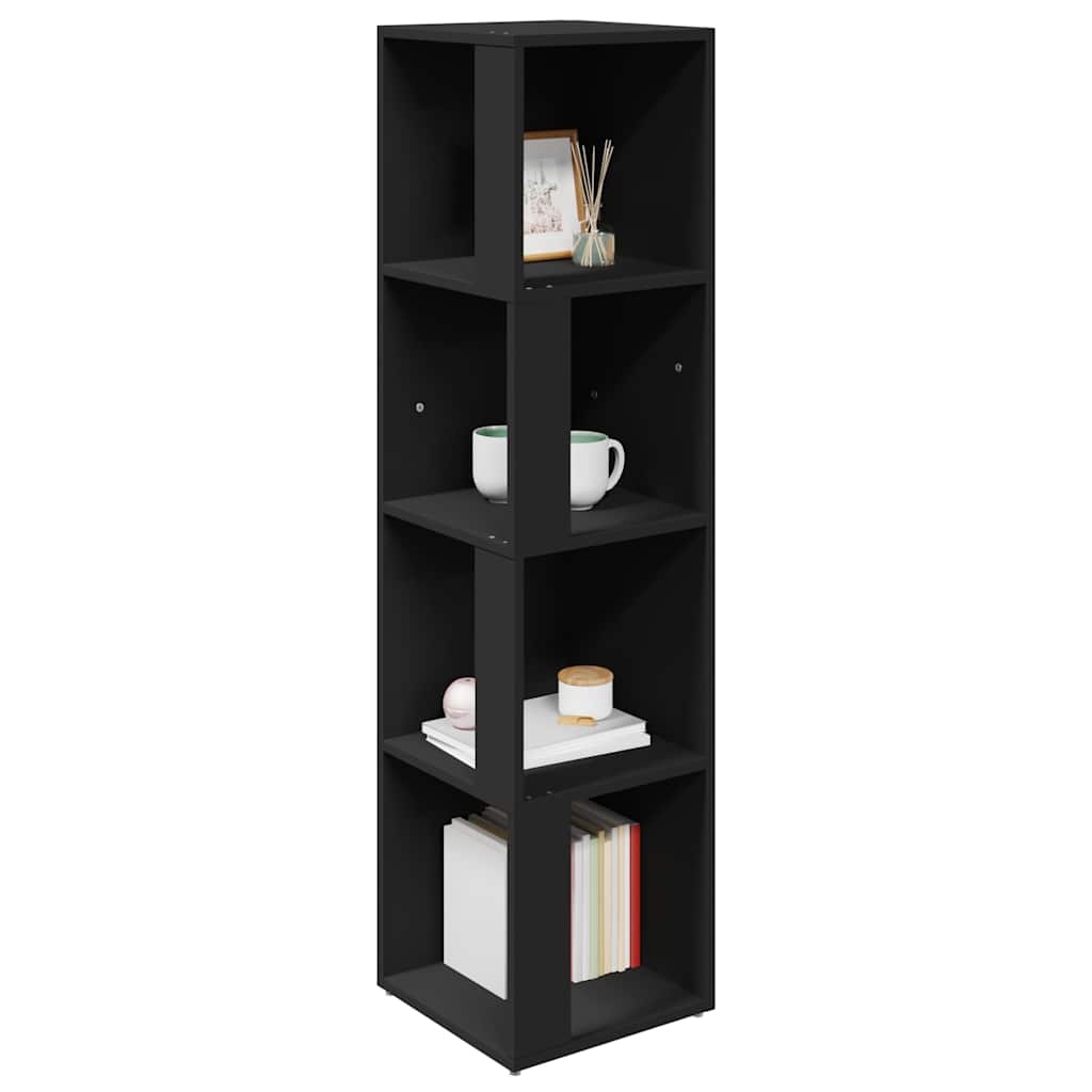809036 vidaXL Corner Cabinet Black 33x33x132 cm Engineered Wood