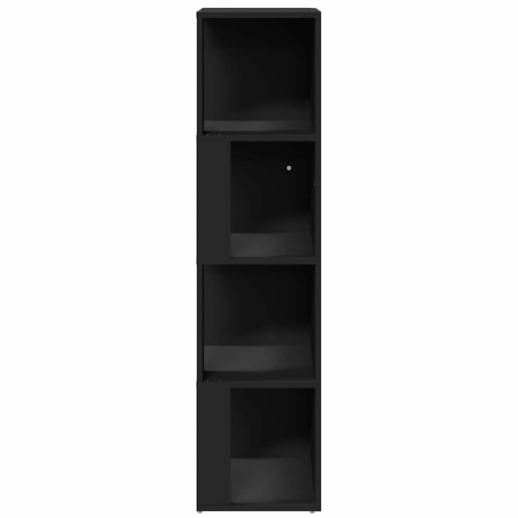 809036 vidaXL Corner Cabinet Black 33x33x132 cm Engineered Wood