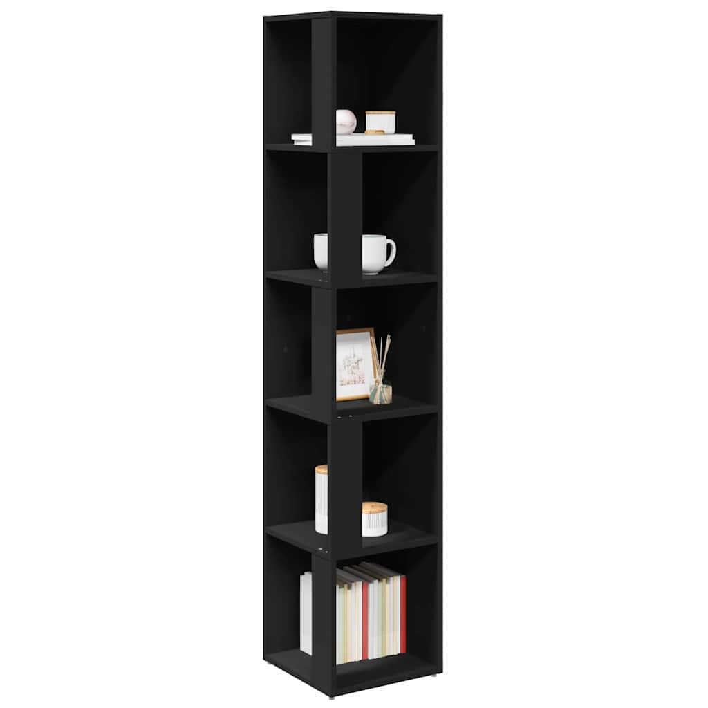 809045 vidaXL Corner Cabinet Black 33x33x164,5 cm Engineered Wood