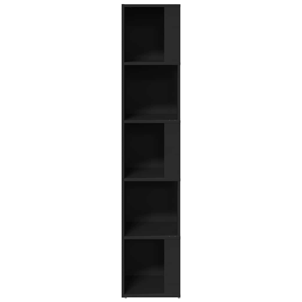 809045 vidaXL Corner Cabinet Black 33x33x164,5 cm Engineered Wood