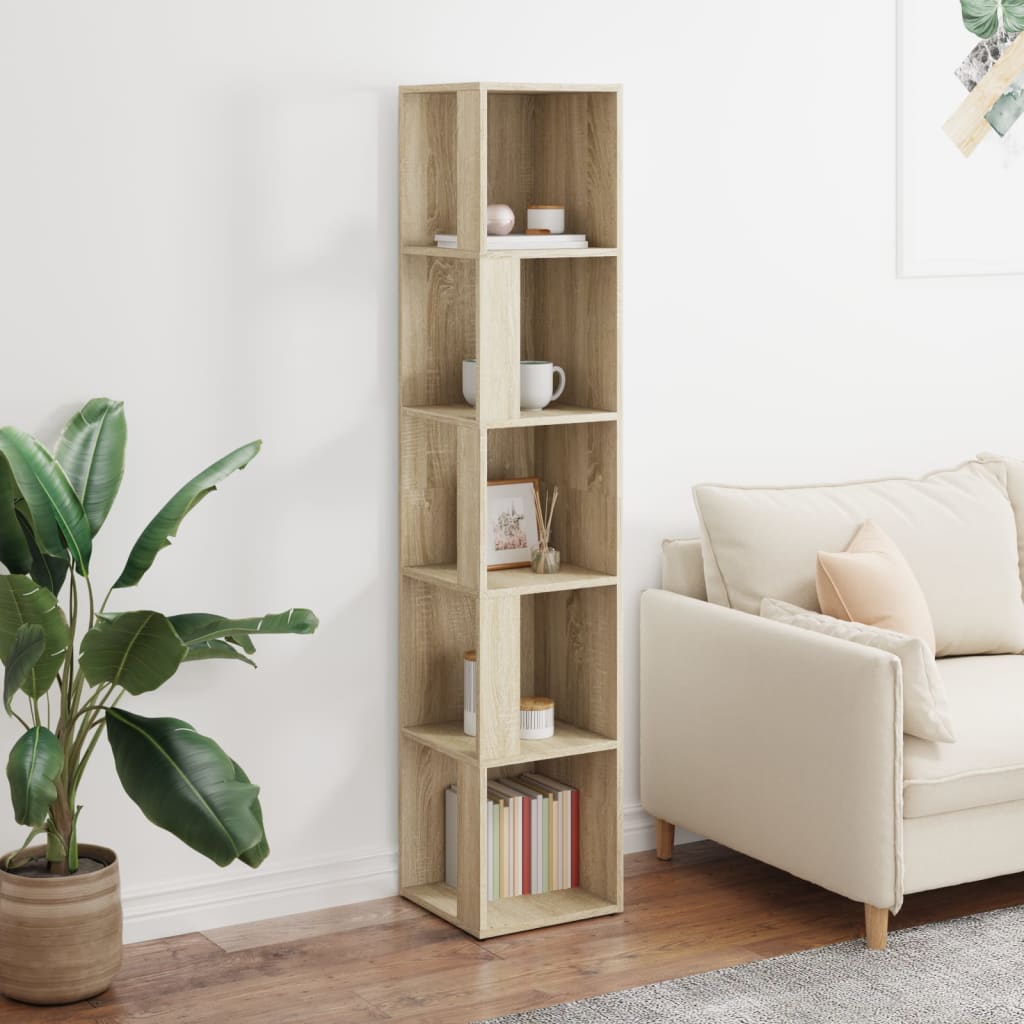 809047 vidaXL Corner Cabinet Sonoma Oak 33x33x164,5 cm Engineered Wood