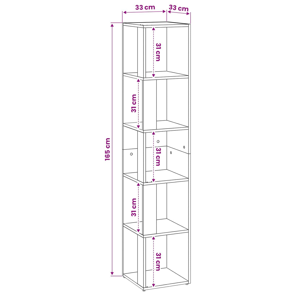 Corner Cabinet Sonoma Oak 33x33x164.5 cm Engineered Wood