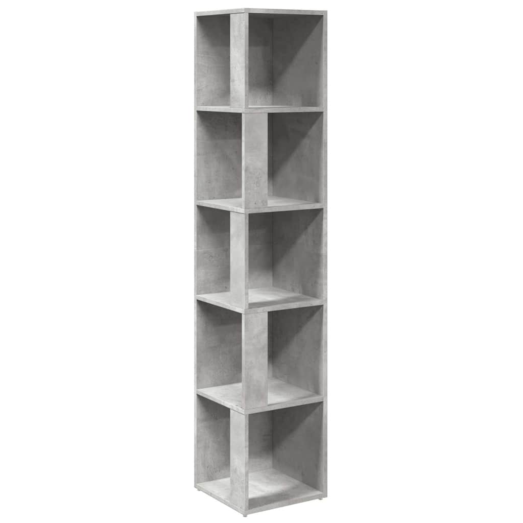 809048 vidaXL Corner Cabinet Concrete Grey 33x33x164,5 cm Engineered Wood