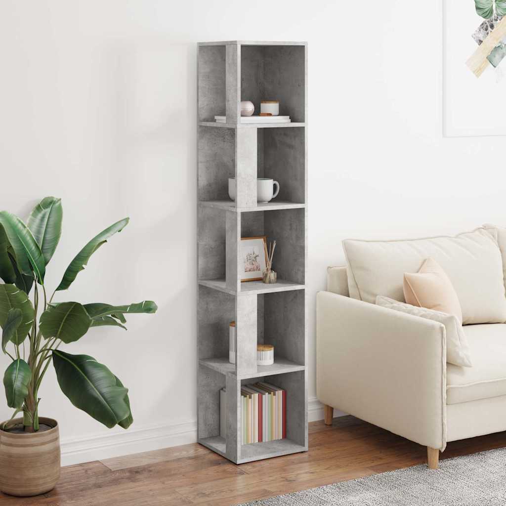 809048 vidaXL Corner Cabinet Concrete Grey 33x33x164,5 cm Engineered Wood