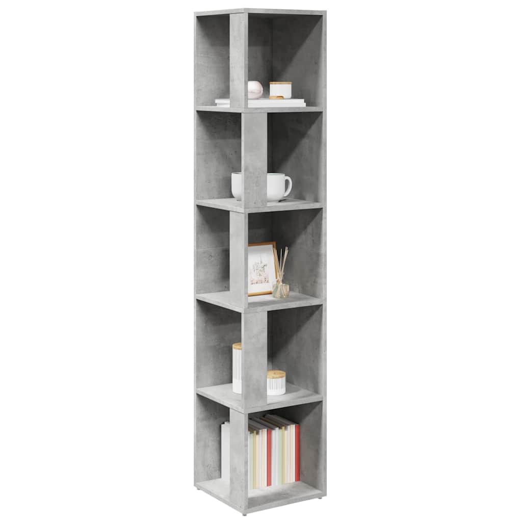 809048 vidaXL Corner Cabinet Concrete Grey 33x33x164,5 cm Engineered Wood