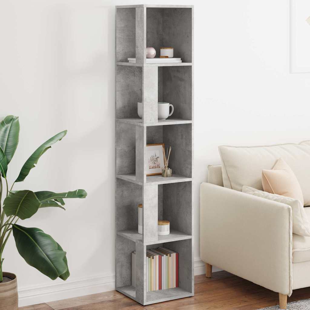 809048 vidaXL Corner Cabinet Concrete Grey 33x33x164,5 cm Engineered Wood
