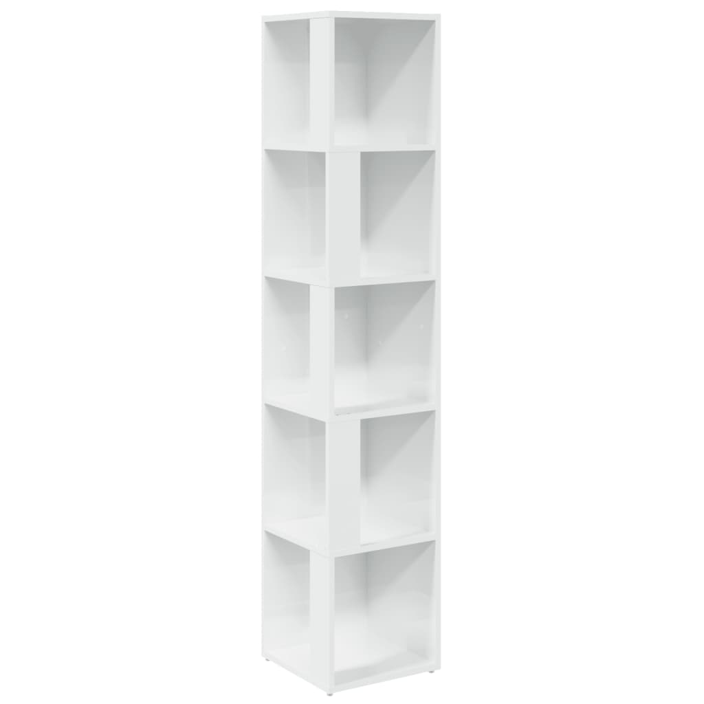 Armoire d'angle Blanc brillant 33x33x164,5 cm Bois d'ingénierie