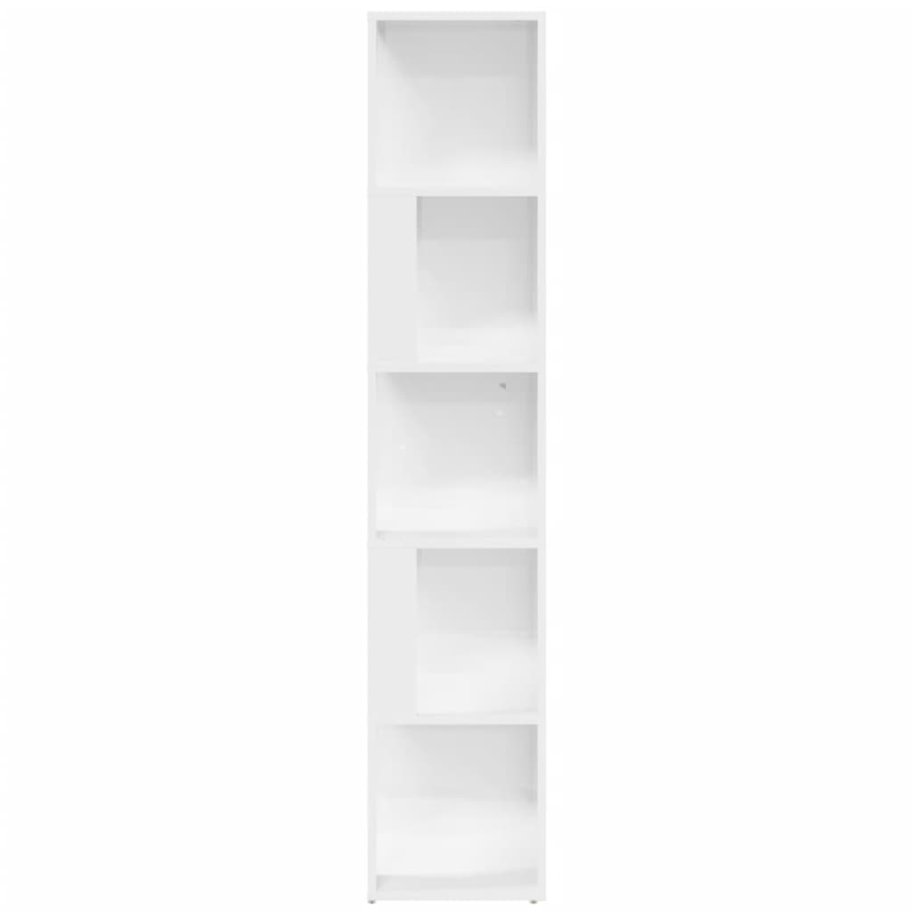 Armoire d'angle Blanc brillant 33x33x164,5 cm Bois d'ingénierie