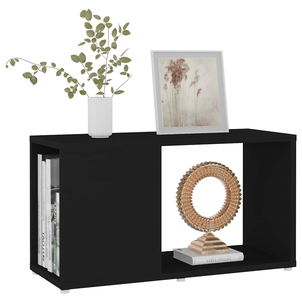 809054 vidaXL TV Cabinet Black 60x24x32cm Engineered Wood