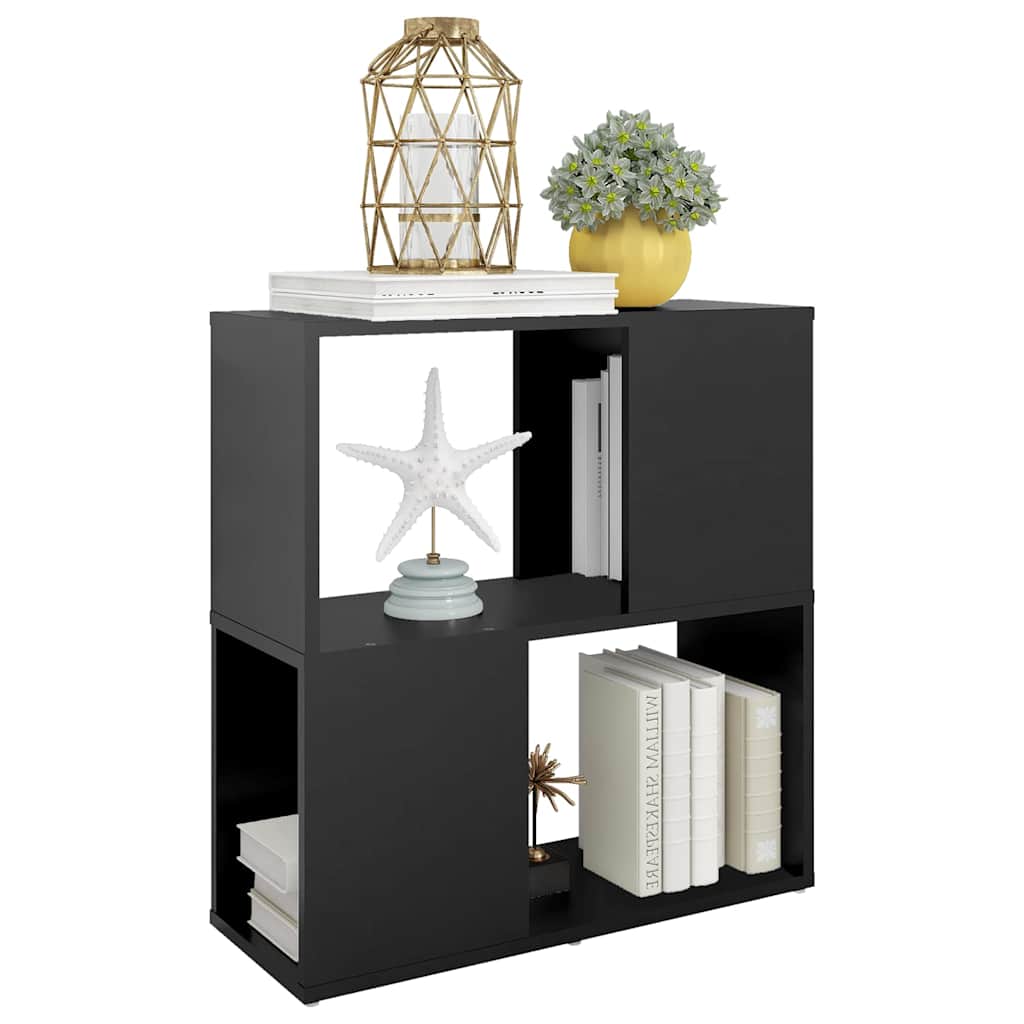 809063 vidaXL Book Cabinet Black 60x24x63 cm Engineered Wood