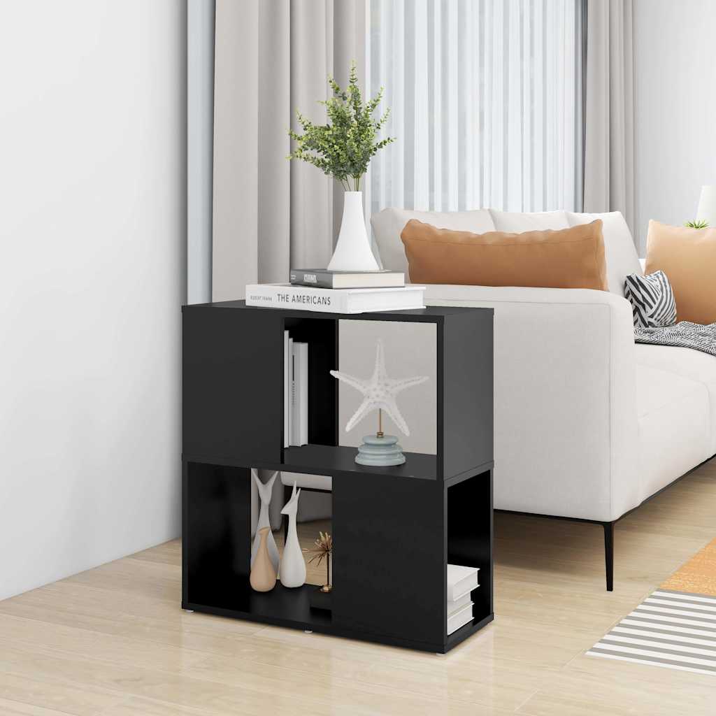 809063 vidaXL Book Cabinet Black 60x24x63 cm Engineered Wood