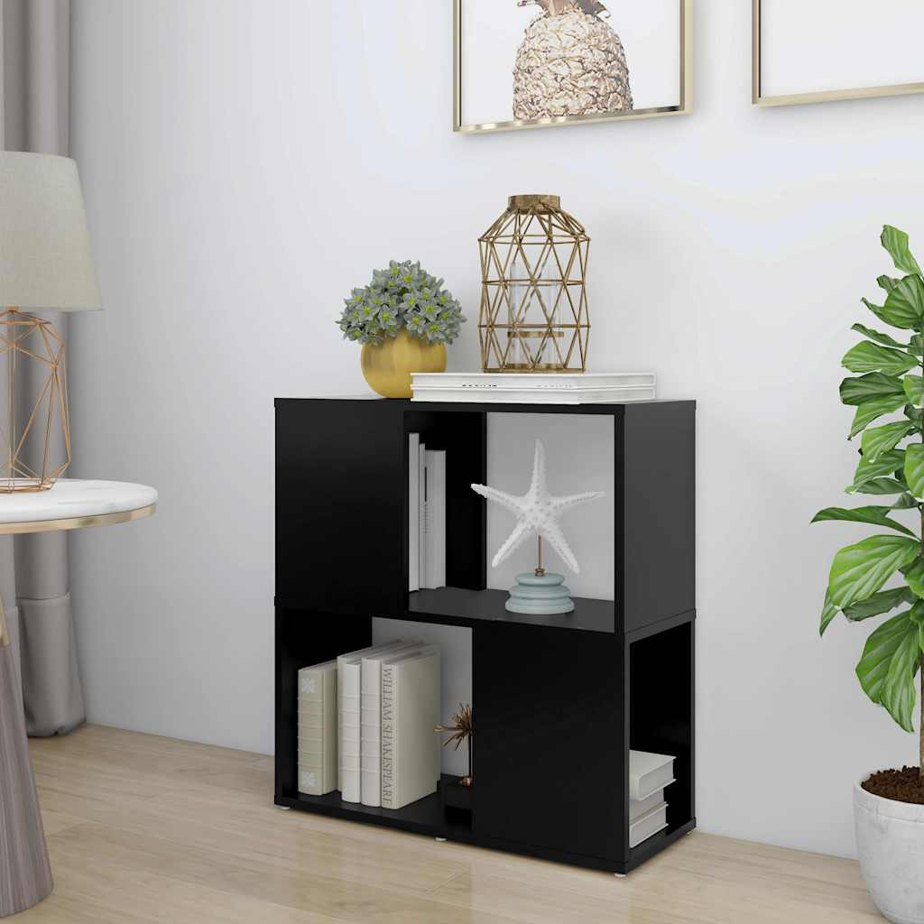 809063 vidaXL Book Cabinet Black 60x24x63 cm Engineered Wood