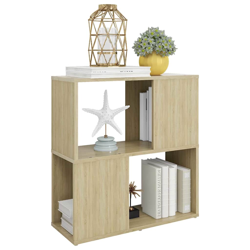809065 vidaXL Book Cabinet Sonoma Oak 60x24x63 cm Engineered Wood