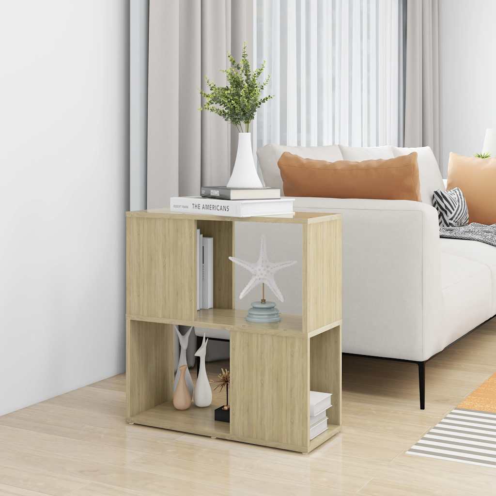 809065 vidaXL Book Cabinet Sonoma Oak 60x24x63 cm Engineered Wood