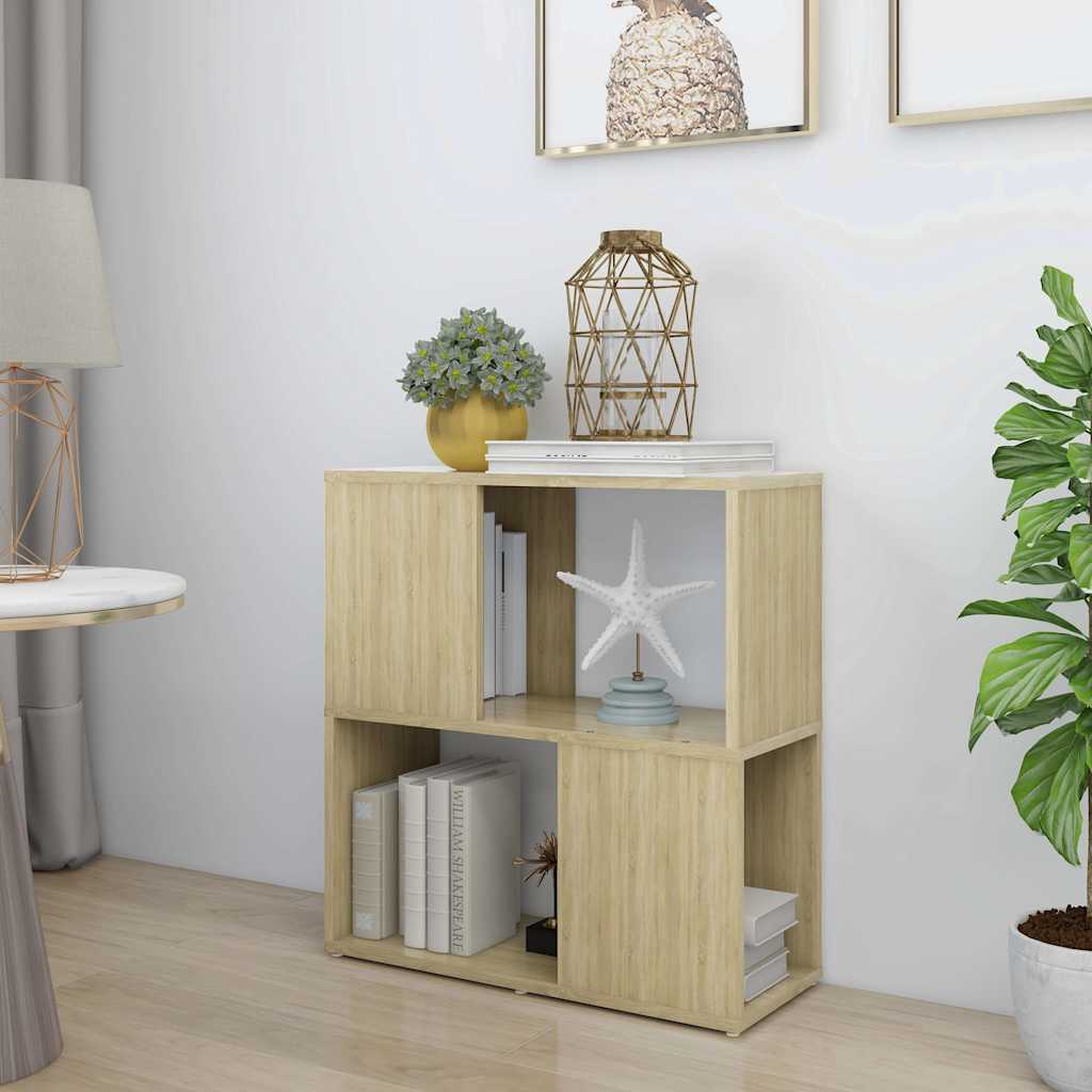 809065 vidaXL Book Cabinet Sonoma Oak 60x24x63 cm Engineered Wood