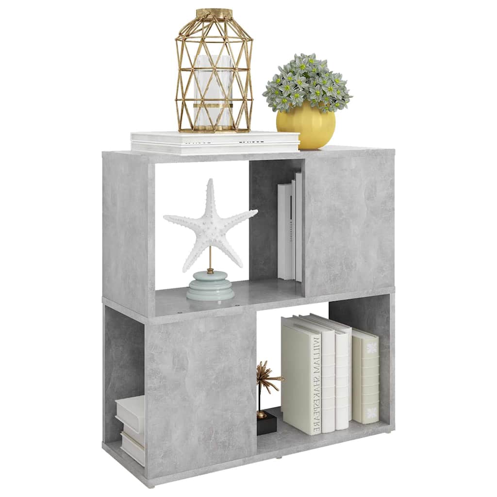 809066 vidaXL Book Cabinet Concrete Grey 60x24x63 cm Engineered Wood