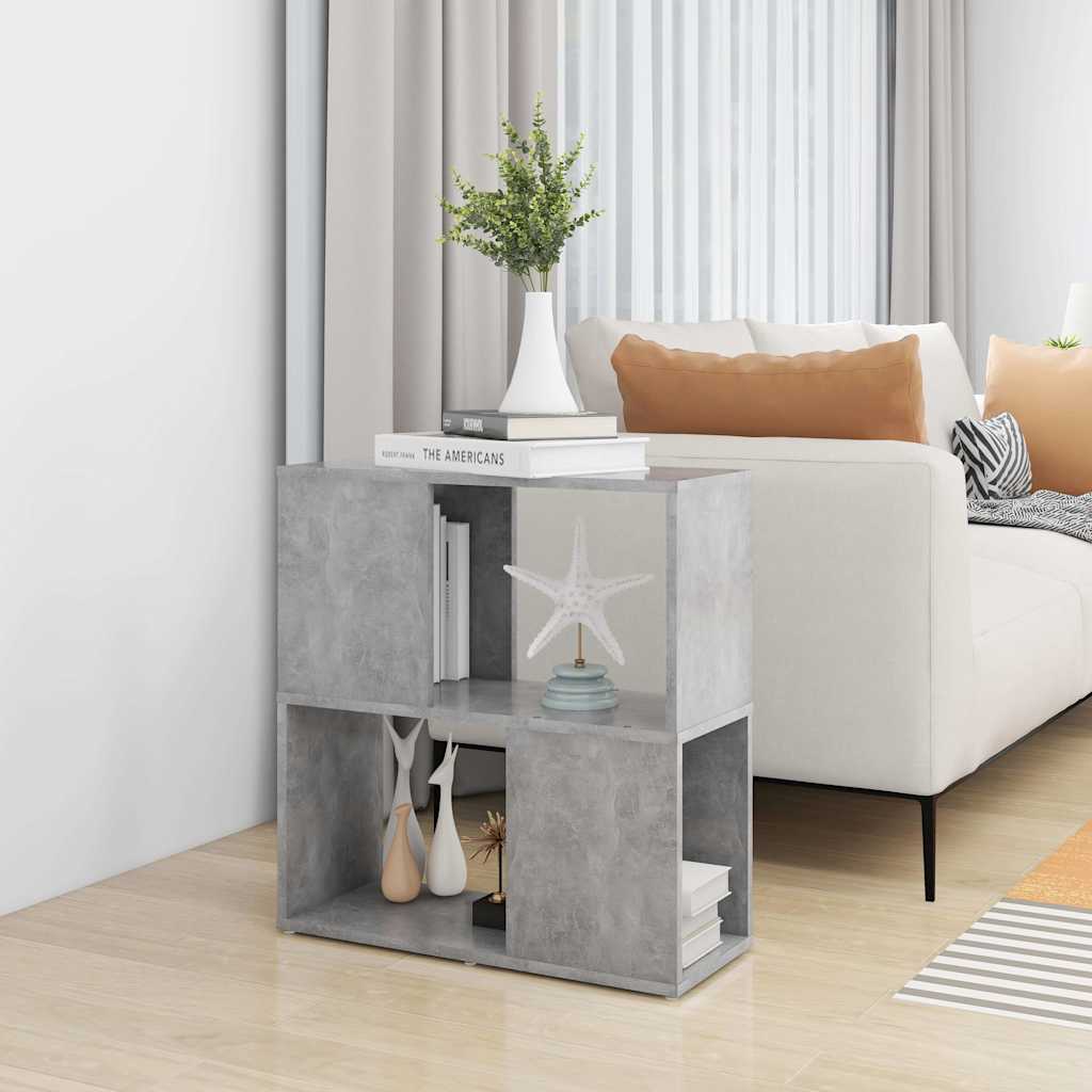 809066 vidaXL Book Cabinet Concrete Grey 60x24x63 cm Engineered Wood