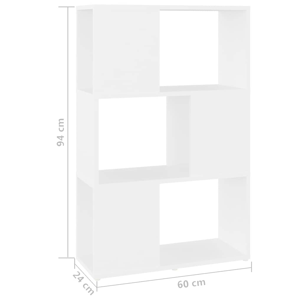 809071 vidaXL Book Cabinet Room Divider White 60x24x94 cm Engineered Wood