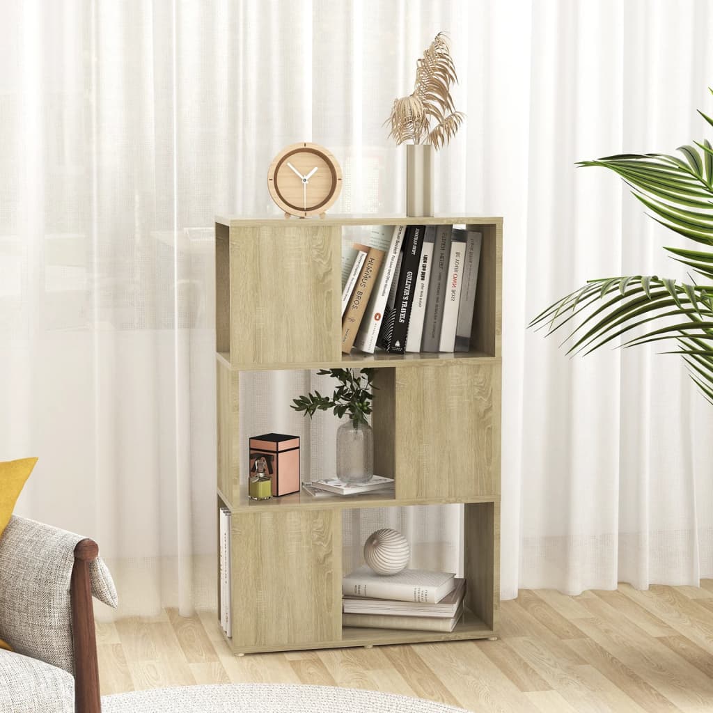 Book Cabinet Room Divider Sonoma Oak 60x24x94 cm Engineered Wood