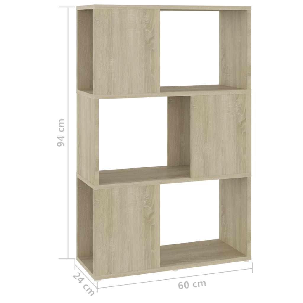 Book Cabinet Room Divider Sonoma Oak 60x24x94 cm Engineered Wood
