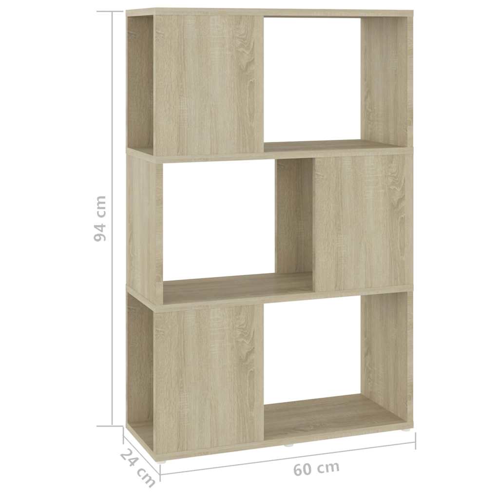 Book Cabinet Room Divider Sonoma Oak 60x24x94cm Engineered Wood