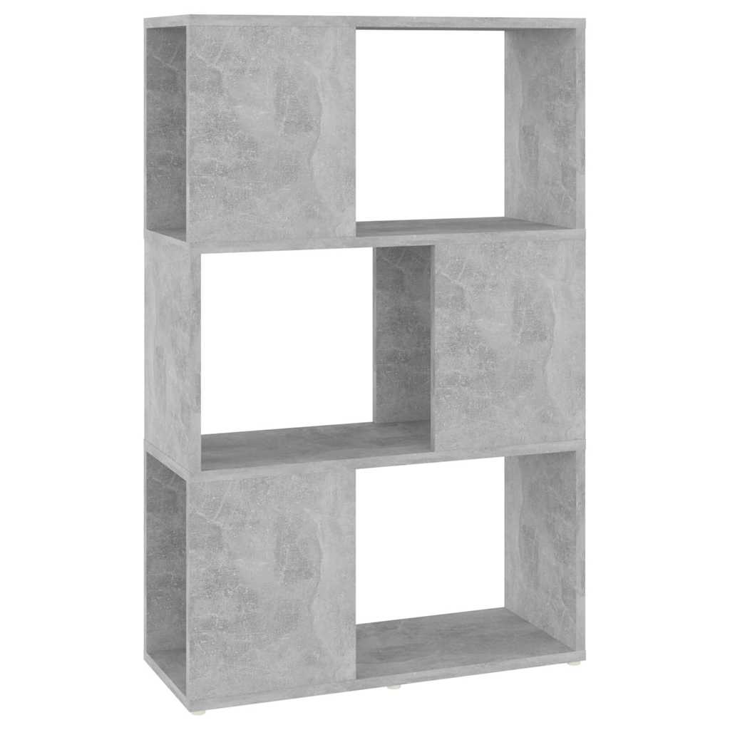809075 vidaXL Book Cabinet Room Divider Concrete Grey 60x24x94 cm Engineered Wood