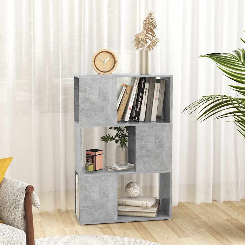 809075 vidaXL Book Cabinet Room Divider Concrete Grey 60x24x94 cm Engineered Wood
