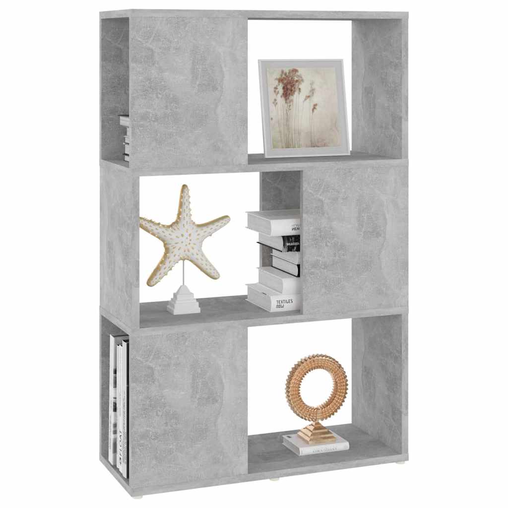 809075 vidaXL Book Cabinet Room Divider Concrete Grey 60x24x94 cm Engineered Wood