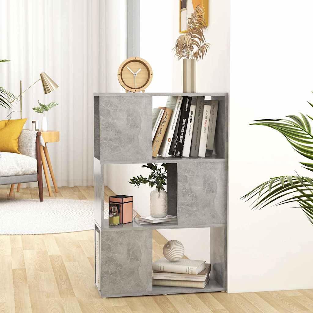 809075 vidaXL Book Cabinet Room Divider Concrete Grey 60x24x94 cm Engineered Wood