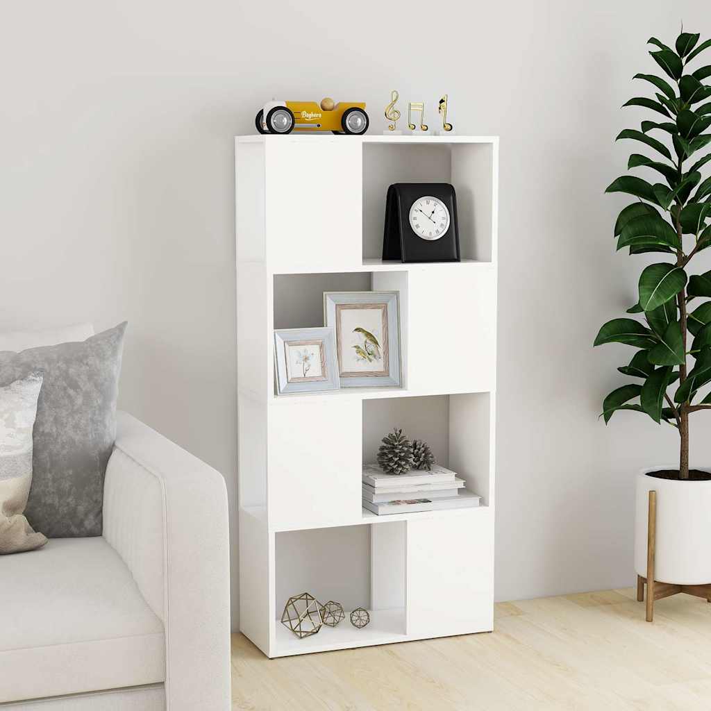 809080 vidaXL Book Cabinet Room Divider White 60x24x124,5 cm Engineered Wood