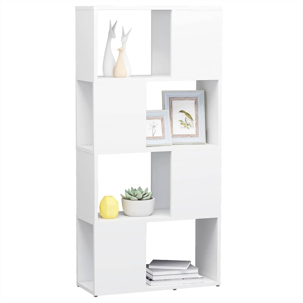 809080 vidaXL Book Cabinet Room Divider White 60x24x124,5 cm Engineered Wood