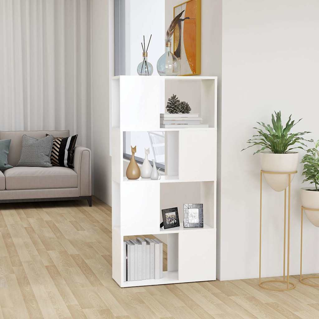 809080 vidaXL Book Cabinet Room Divider White 60x24x124,5 cm Engineered Wood