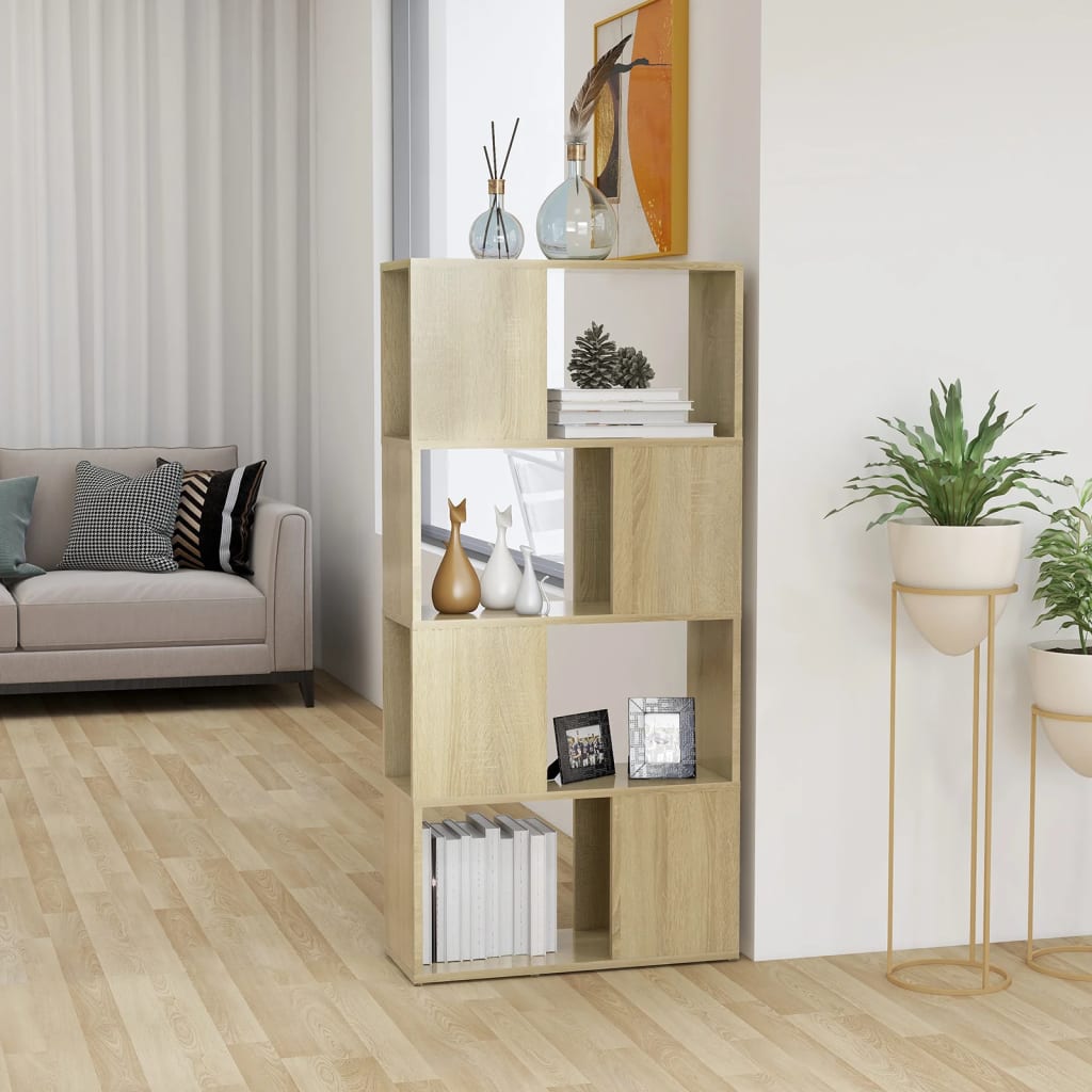 Book Cabinet Room Divider Sonoma Oak 60x24x124.5 cm