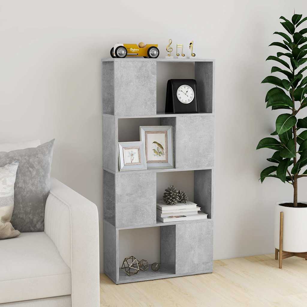 809084 vidaXL Book Cabinet Room Divider Concrete Grey 60x24x124,5 cm