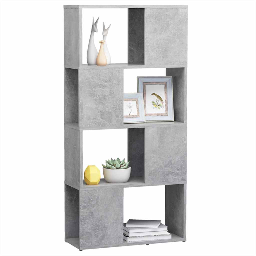 809084 vidaXL Book Cabinet Room Divider Concrete Grey 60x24x124,5 cm