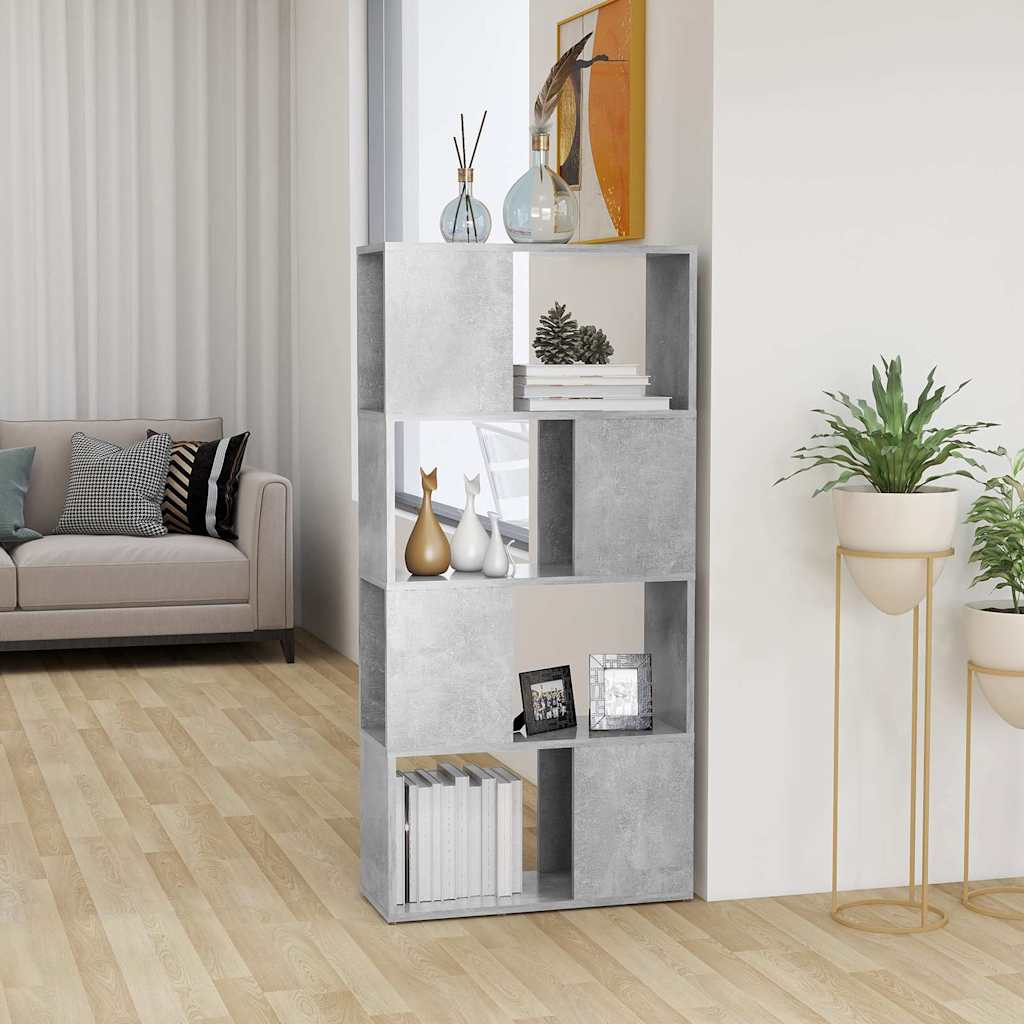 809084 vidaXL Book Cabinet Room Divider Concrete Grey 60x24x124,5 cm