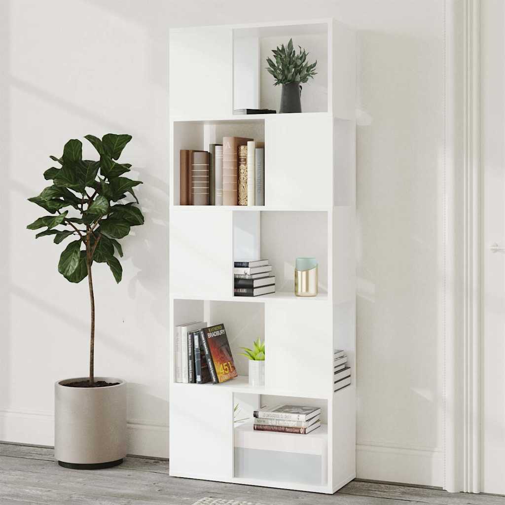 809089 vidaXL Book Cabinet Room Divider White 60x24x155 cm Engineered Wood