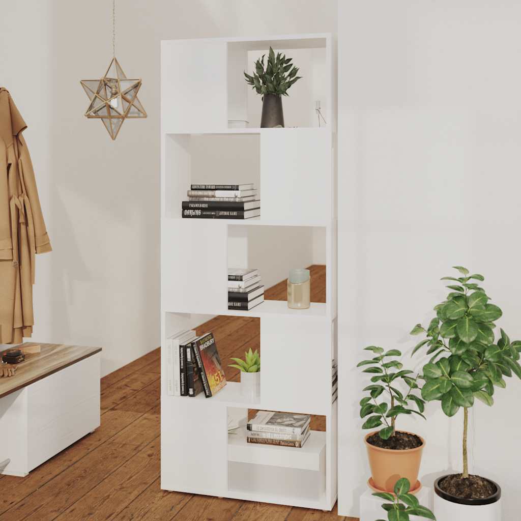 809089 vidaXL Book Cabinet Room Divider White 60x24x155 cm Engineered Wood
