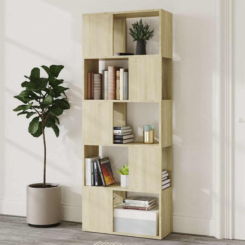 809092 vidaXL Book Cabinet Room Divider Sonoma Oak 60x24x155 cm