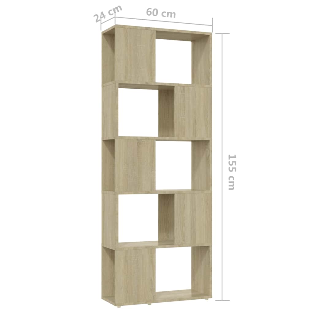 809092 vidaXL Book Cabinet Room Divider Sonoma Oak 60x24x155 cm