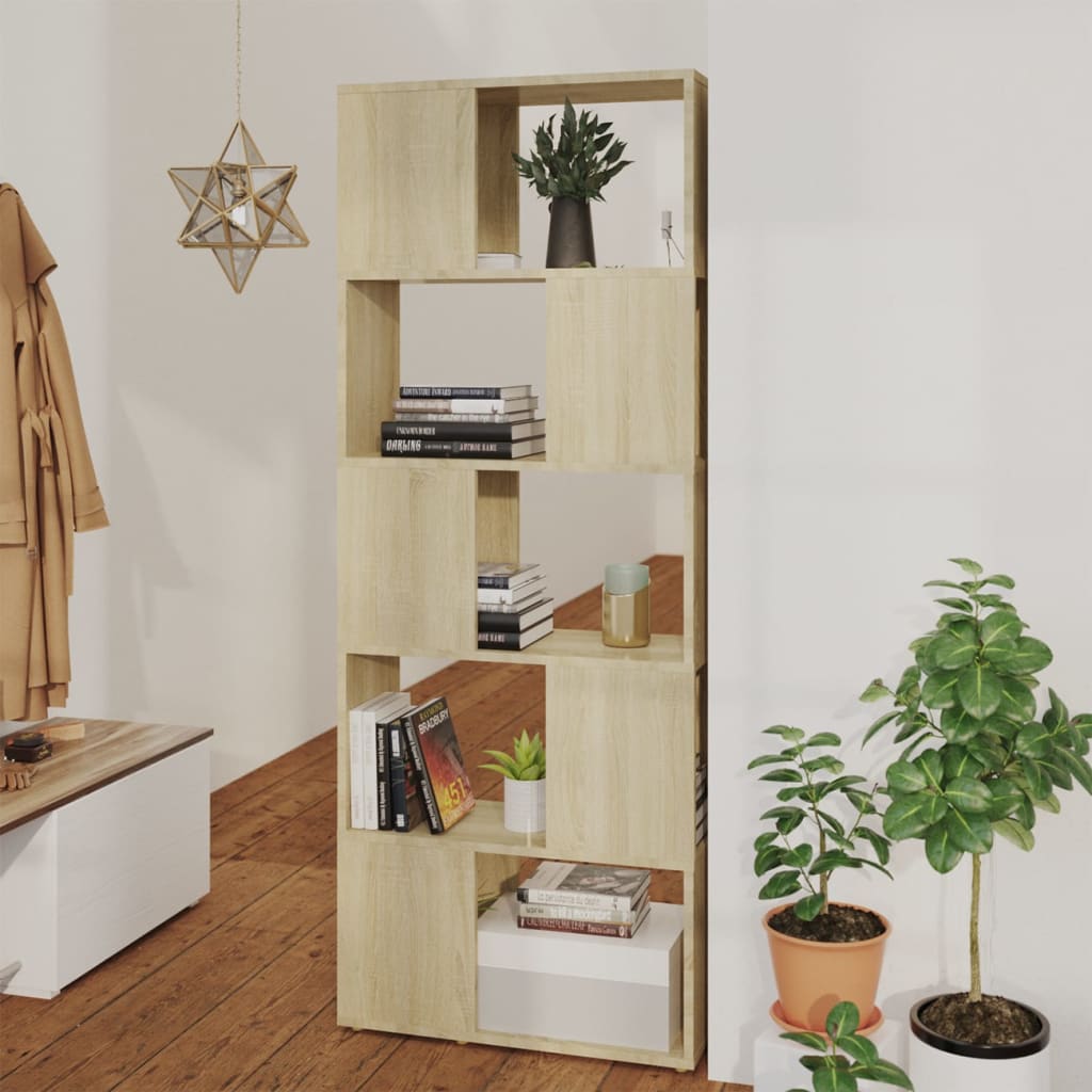 809092 vidaXL Book Cabinet Room Divider Sonoma Oak 60x24x155 cm