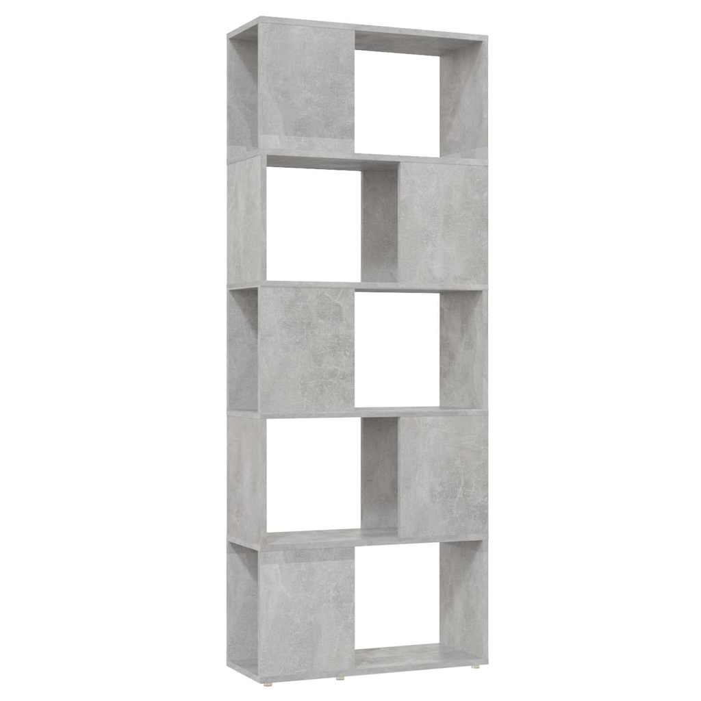 809093 vidaXL Book Cabinet Room Divider Concrete Grey 60x24x155 cm