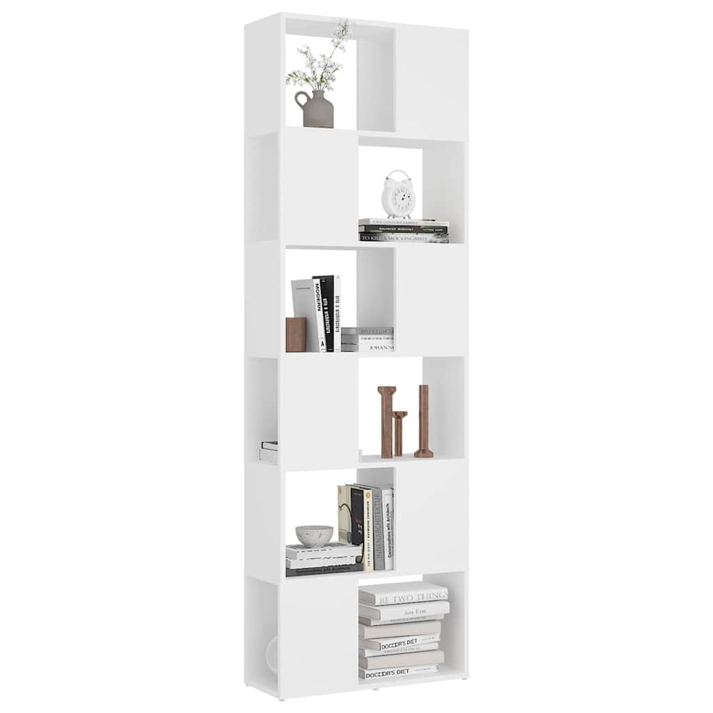 809098 vidaXL Book Cabinet Room Divider White 60x24x186 cm