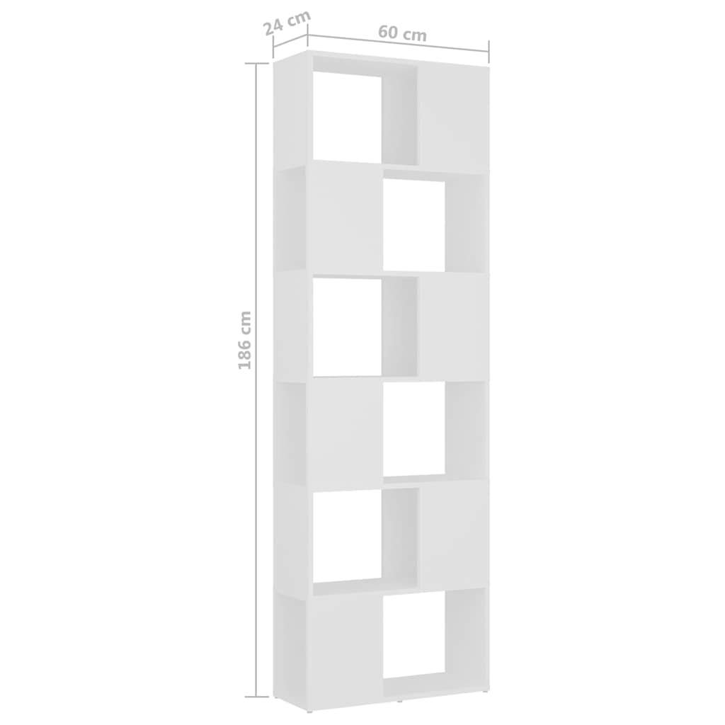 809098 vidaXL Book Cabinet Room Divider White 60x24x186 cm