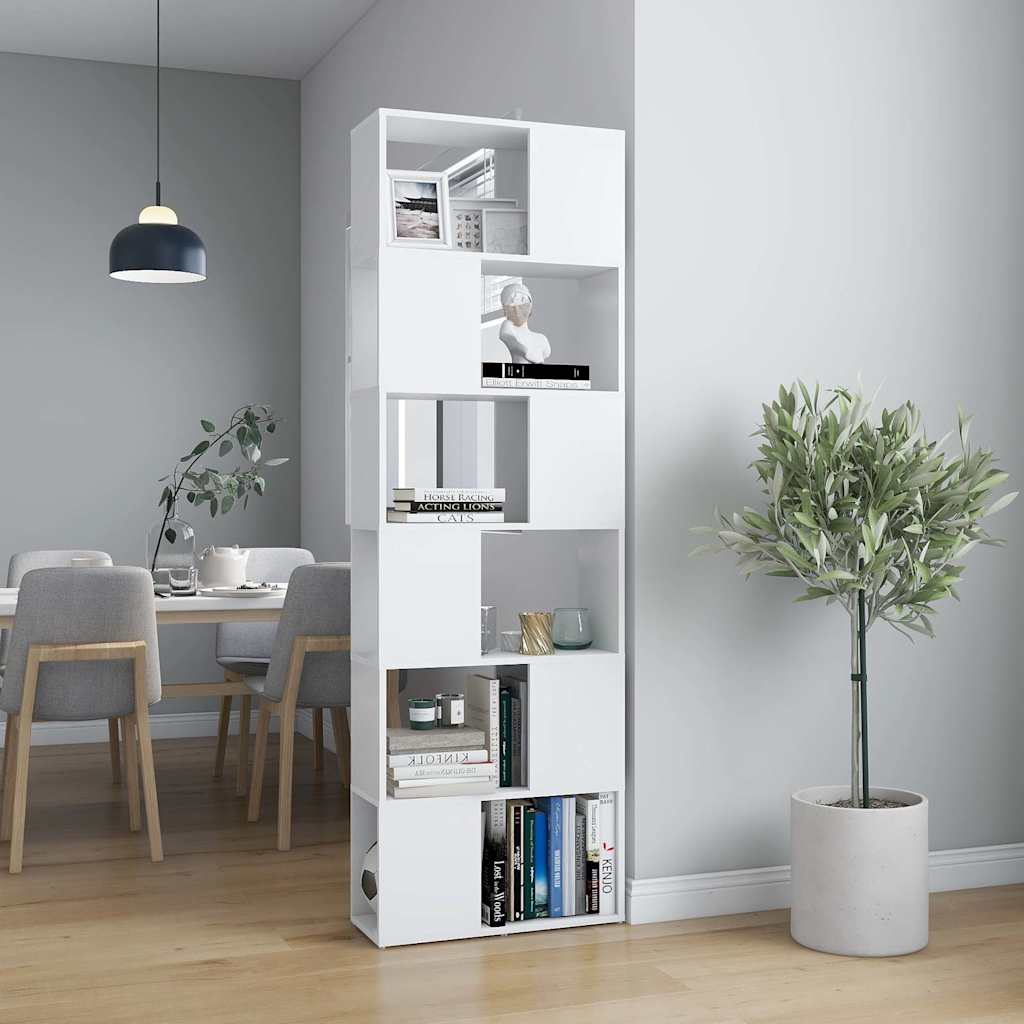 809098 vidaXL Book Cabinet Room Divider White 60x24x186 cm