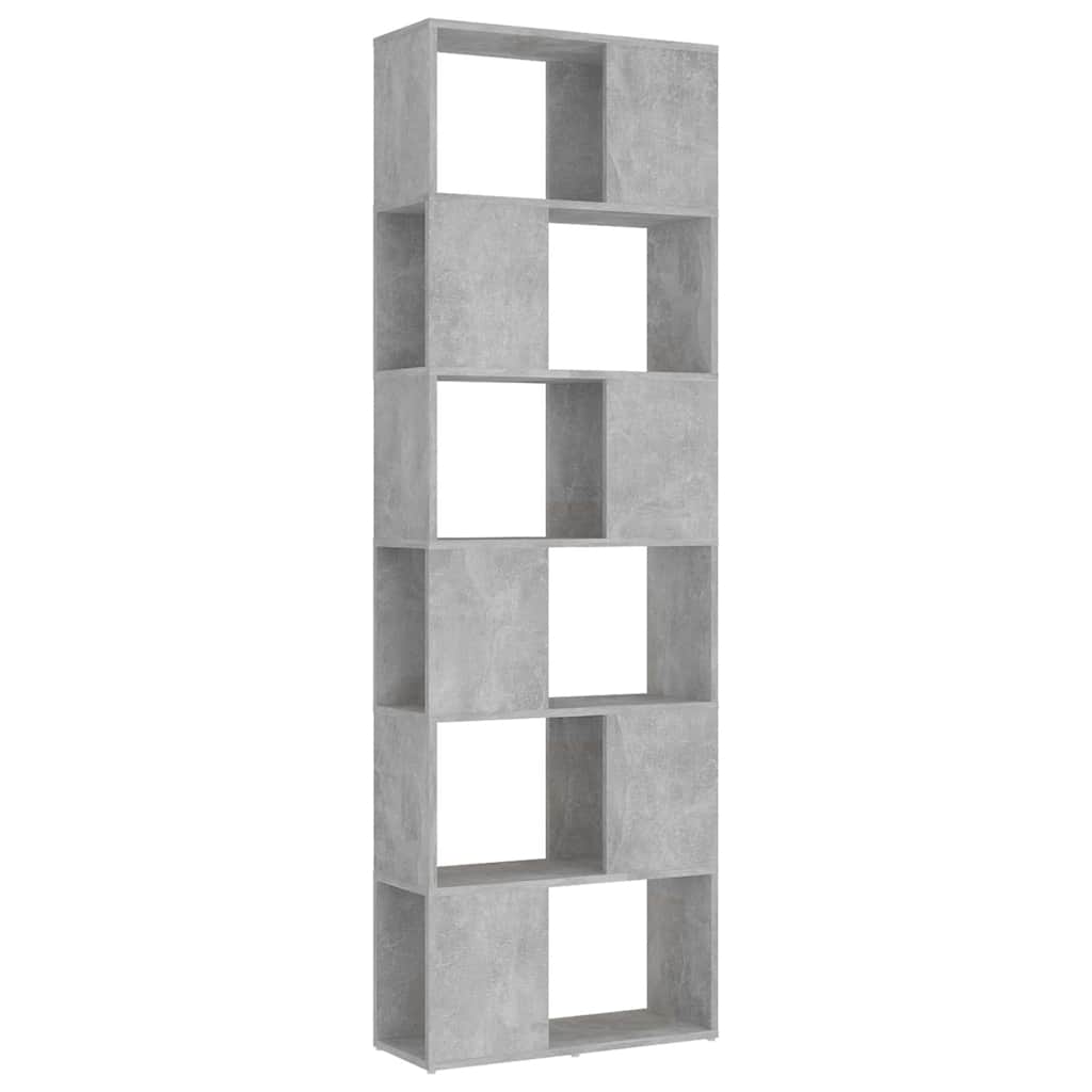 809102 vidaXL Book Cabinet Room Divider Concrete Grey 60x24x186 cm Engineered Wood