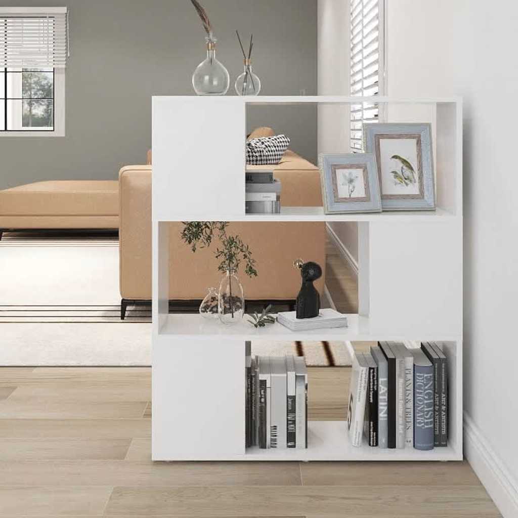 809125 vidaXL Book Cabinet Room Divider White 80x24x94 cm Engineered Wood