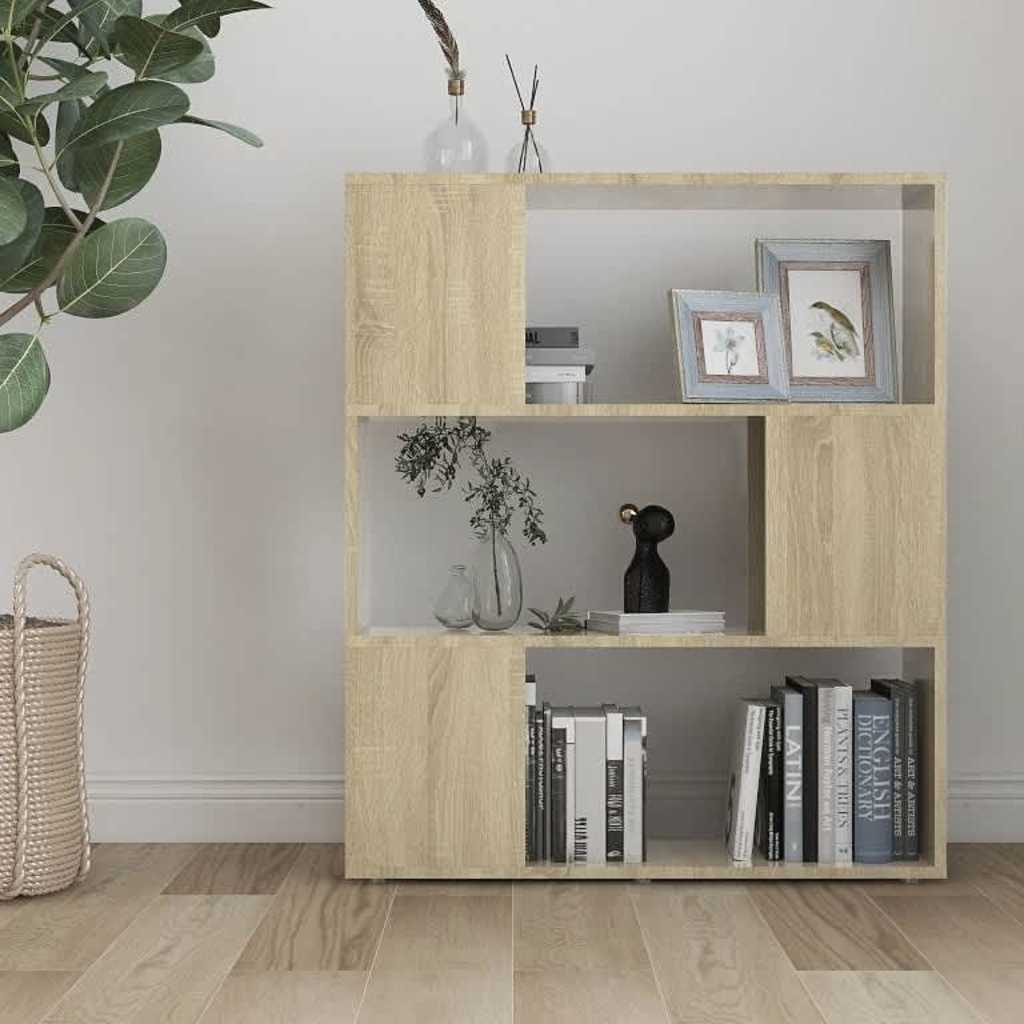 Book Cabinet Room Divider Sonoma Oak 80x24x94cm Engineered Wood